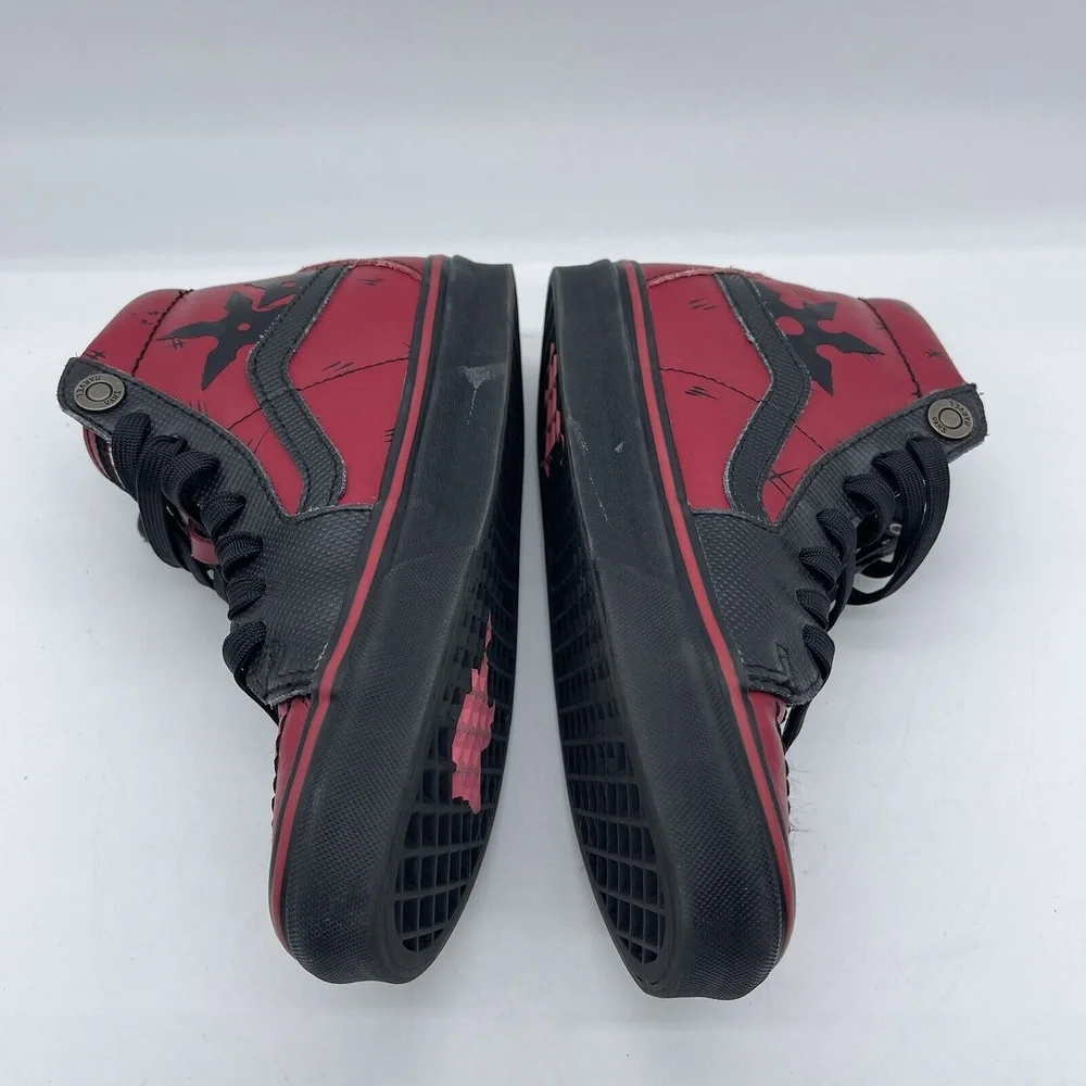 Vans Sk8-Hi 721356 Marvel Deadpool Youth‎ Size 3.5 Shoes Black Red Sneakers